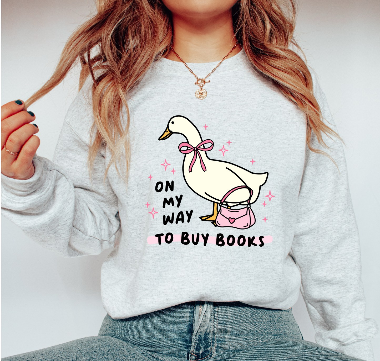 On My Way To Buy Books Duck DTF TRANSFER