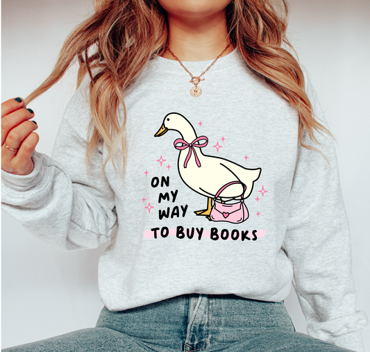 On My Way To Buy Books Duck DTF TRANSFER