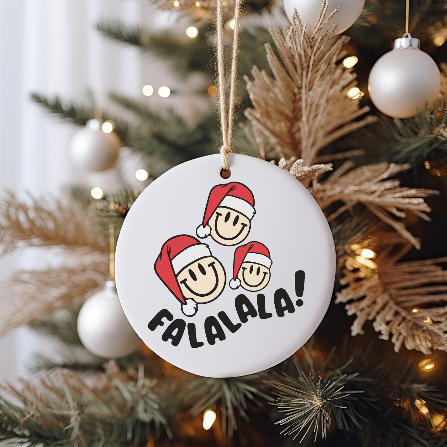Falalalala Ornament Size UV DTF