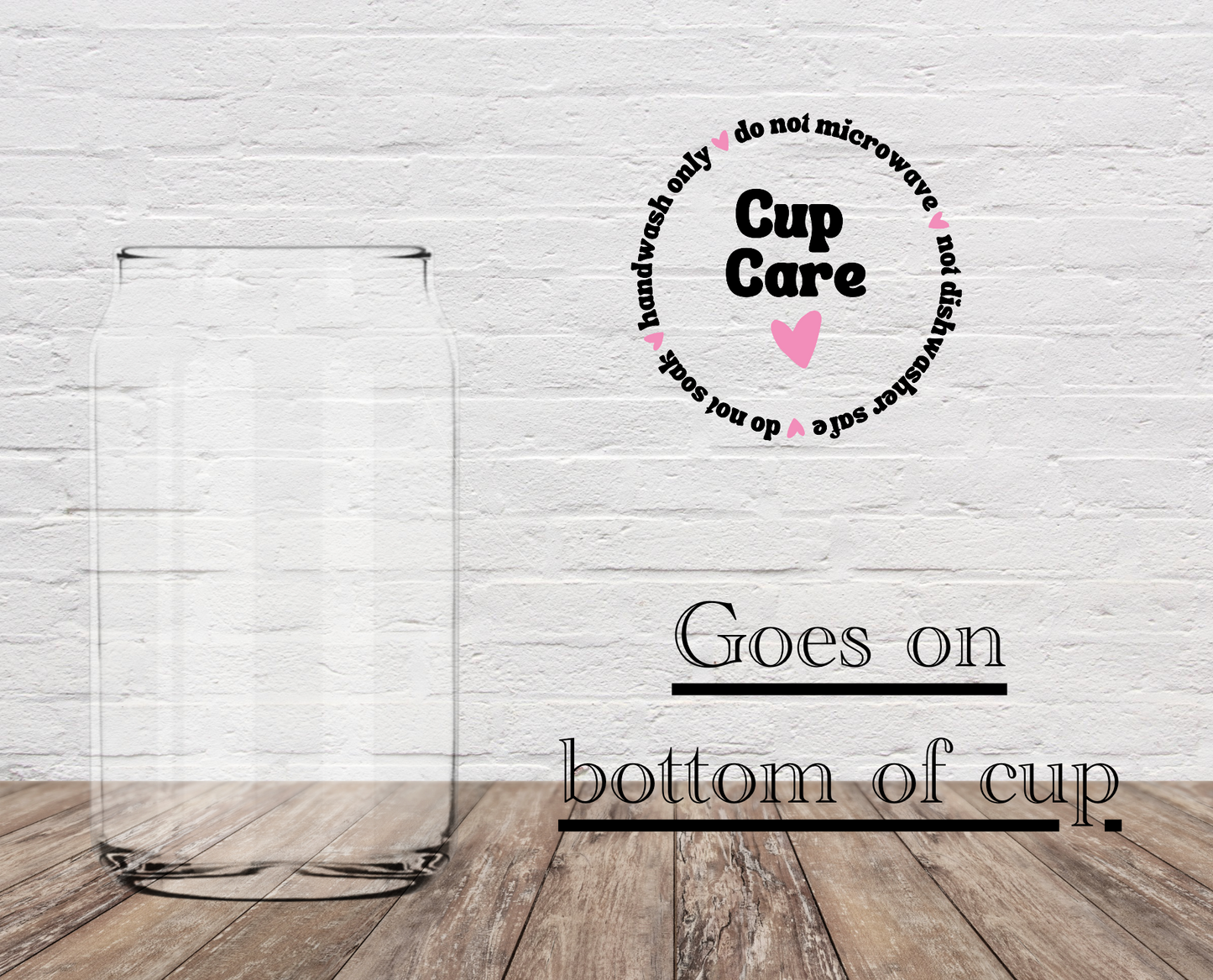 Cup Care Instructions UV DTF SET OF 10