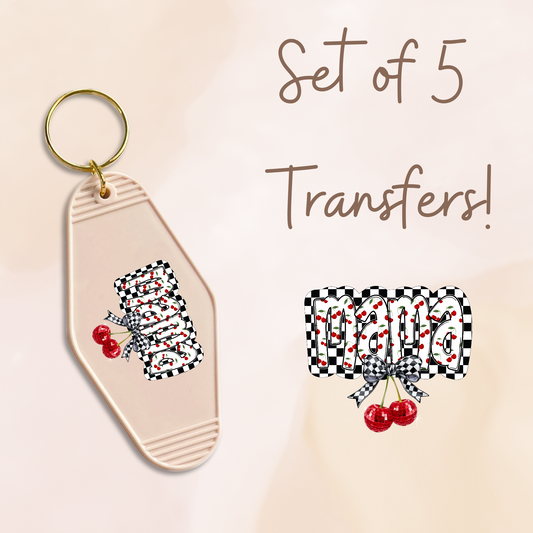 Mama Cherries Checkered MOTEL KEYCHAIN Transfer
