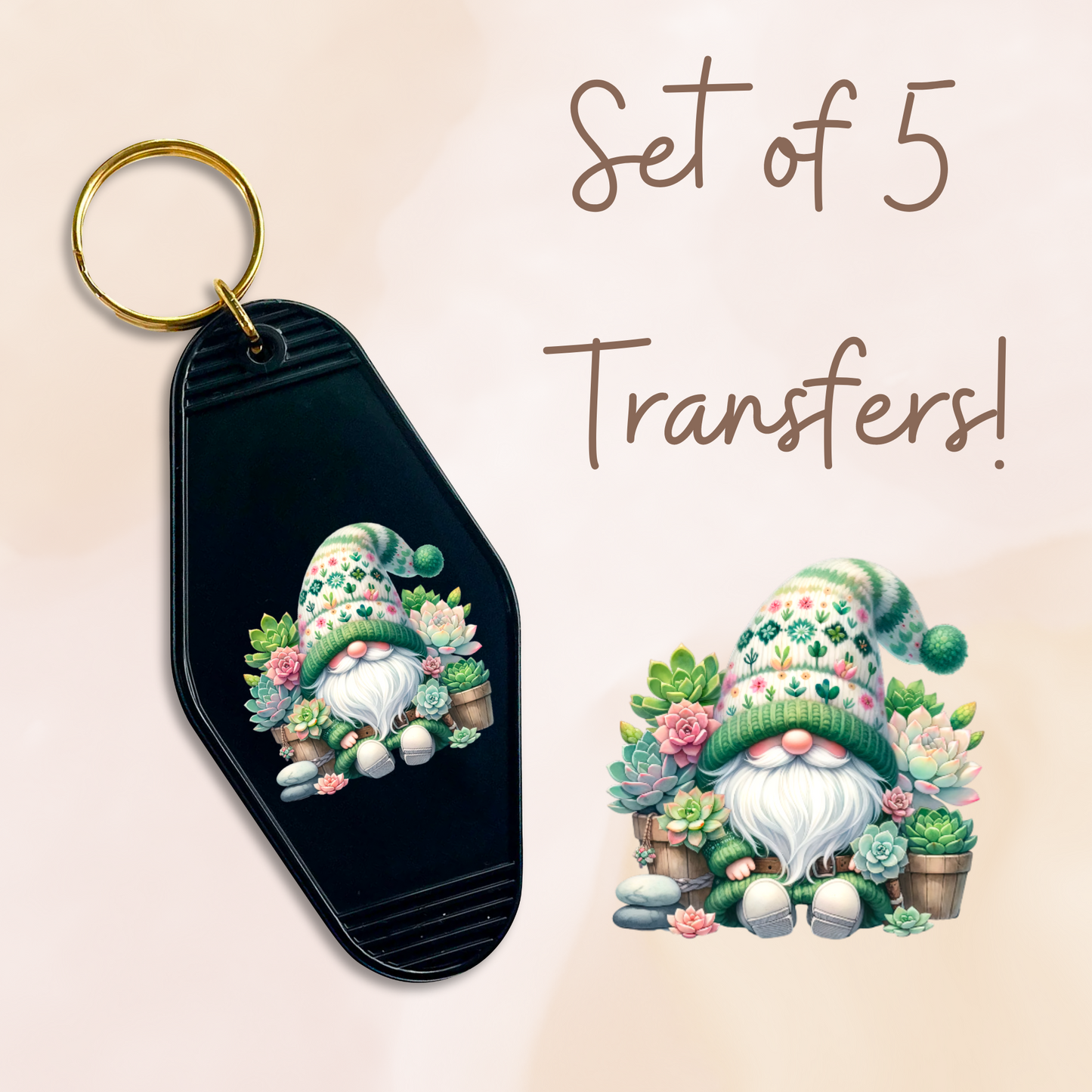 Green Gnome MOTEL KEYCHAIN Transfer