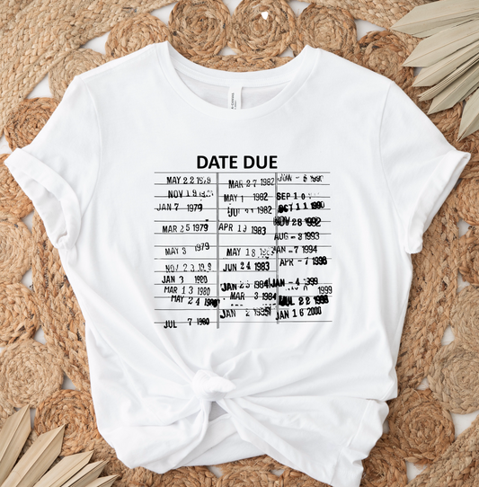 Library Due Date (BLACK) SINGLE COLOR DTF TRANSFER