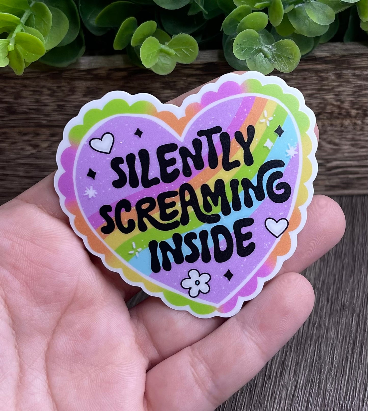 Silently Screaming Inside Vinyl Sticker