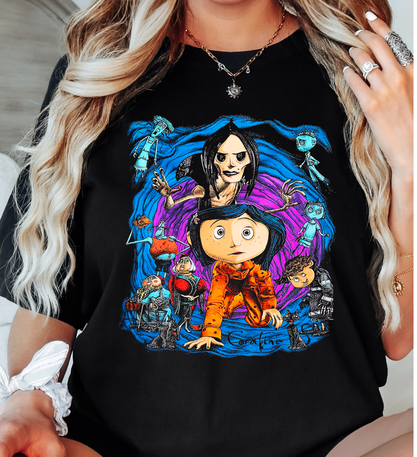 Coral & Evil Women (Press on black) DTF Transfer