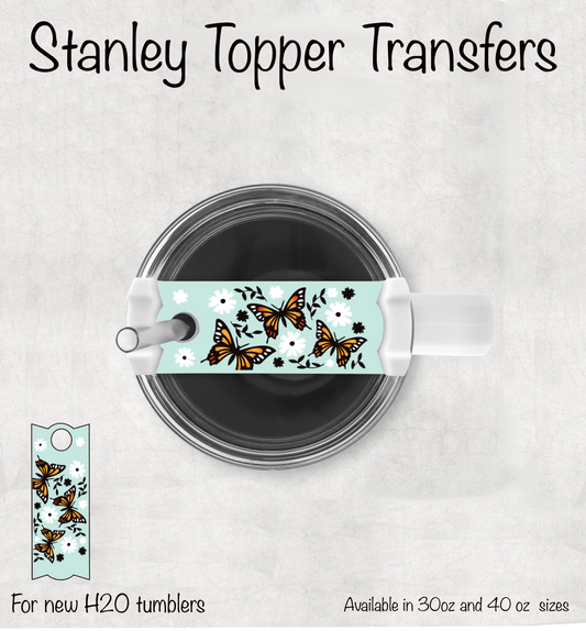 Butterfly Floral Tumbler Topper UV Dtf LAST CHANCE