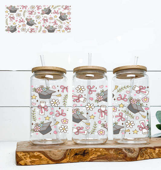 Diploma & Floral UV DTF Wrap DOUBLE SIDED