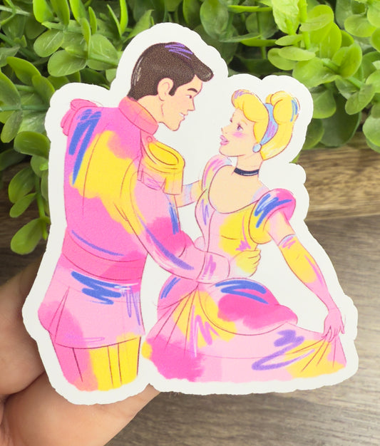 Ella Dancing White Vinyl Sticker