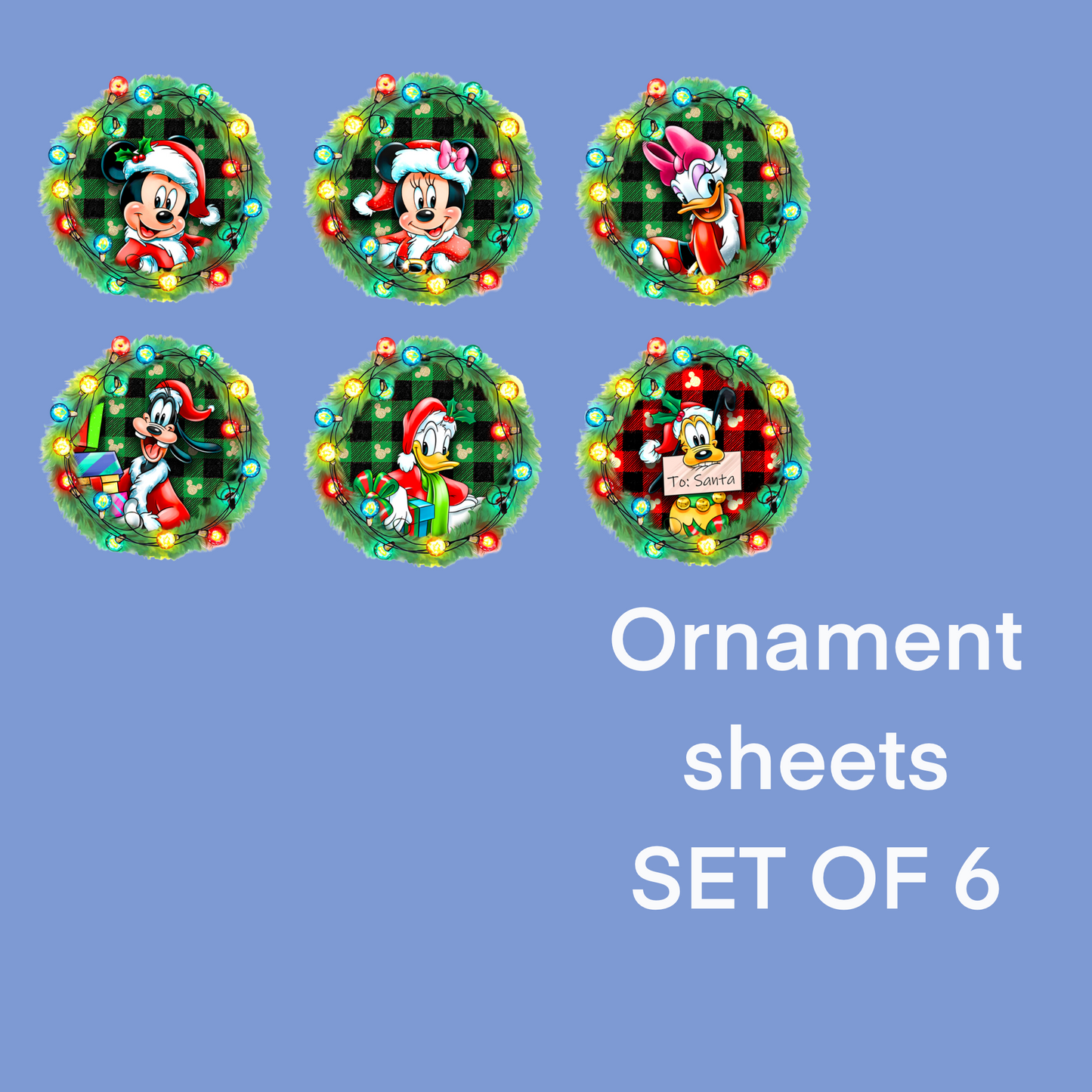 GOOD Magical Mouse & Friends Six Ornament Sheet UV DTF DOUBLE SIDED