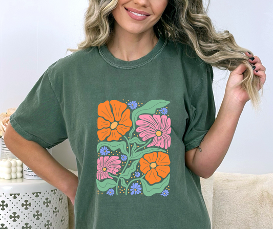 Bright Flowers DTF Transfer