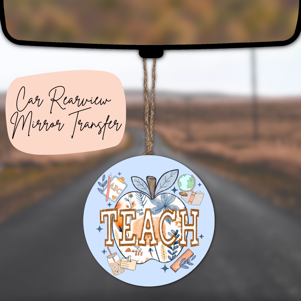 Teach Apple Rear view Mirror UV DTF TRANSFER
