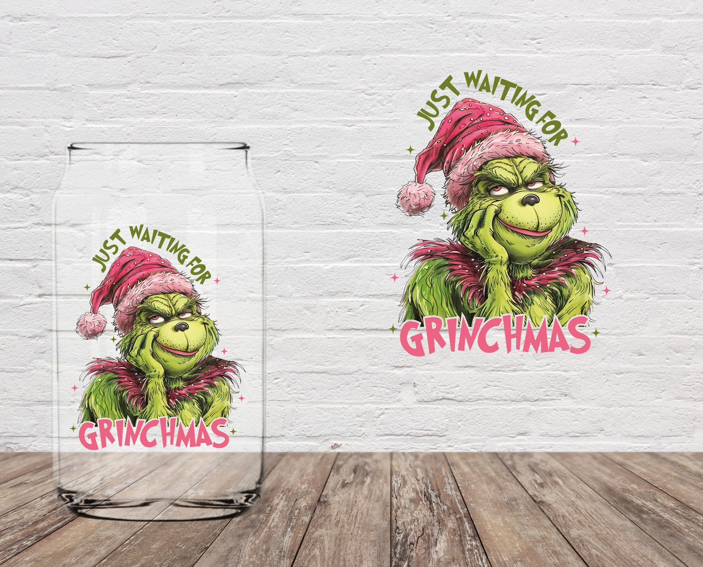 GOOD Just Waiting For Christmas Monster... DOUBLE SIDED 4" UV DTF