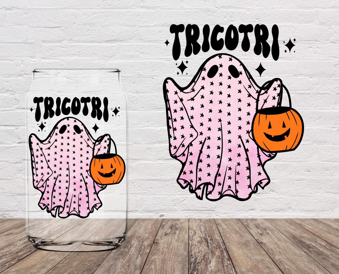 Tricotri Pink Ghost SEASONAL 4" UV DTF