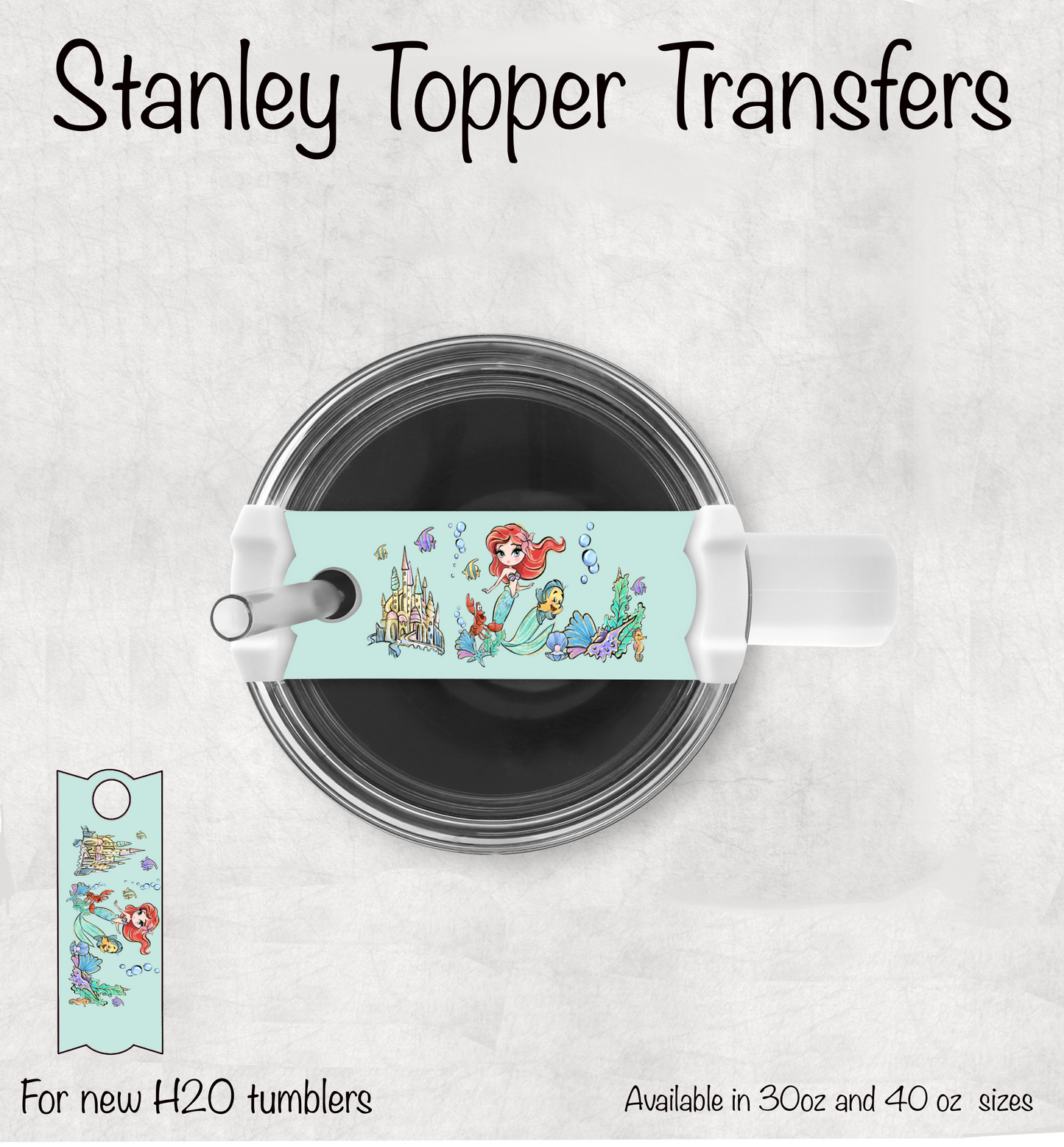 Mermaid Tumbler Topper UV Dtf