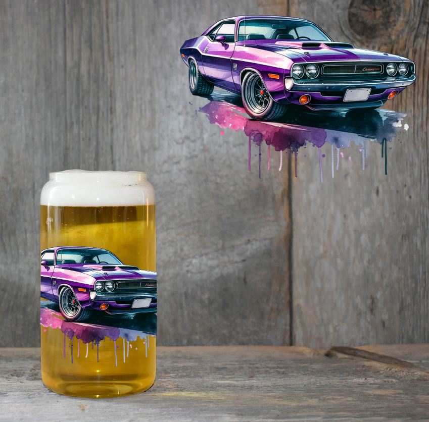Purple Classic Car 4" UV DTF