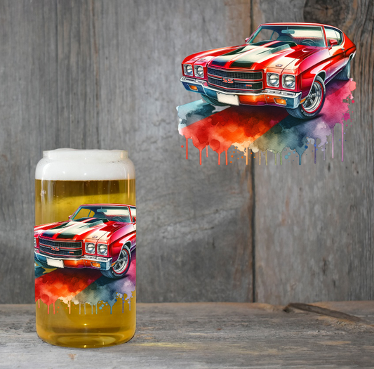 Red Classic Car SS 4" UV DTF