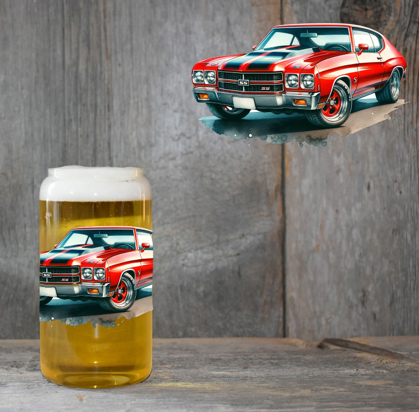 Red Classic Car 4" UV DTF