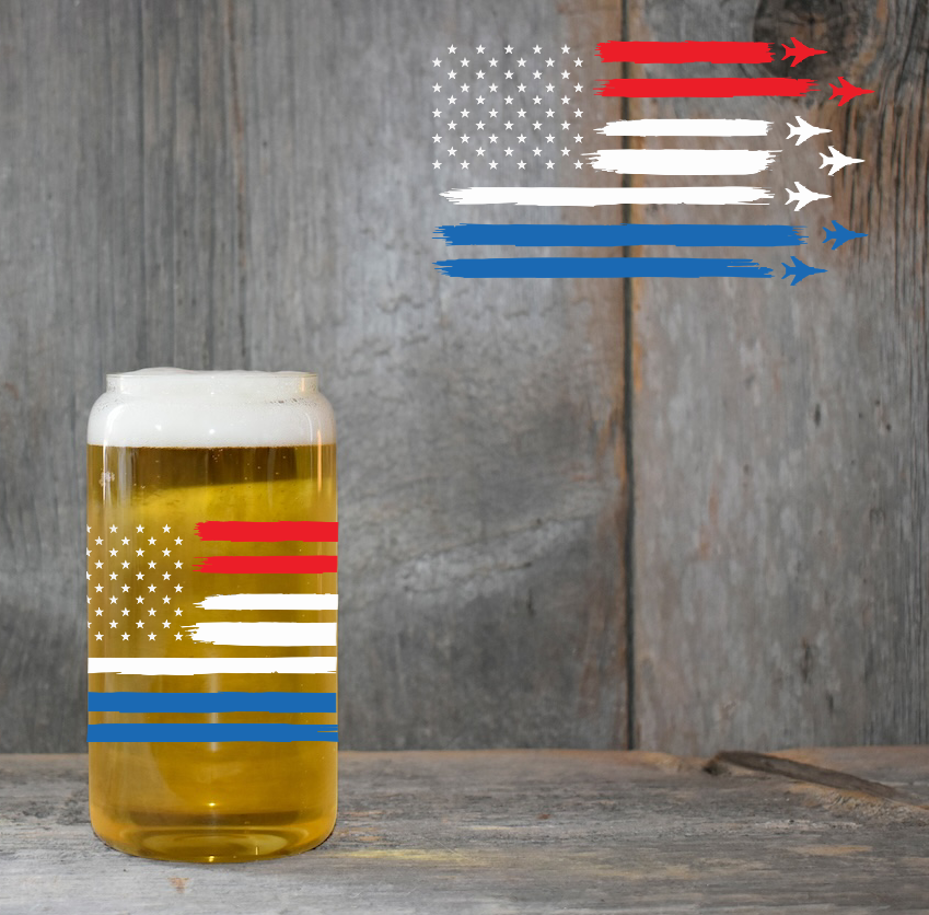 Flag With Planes 4" UV DTF