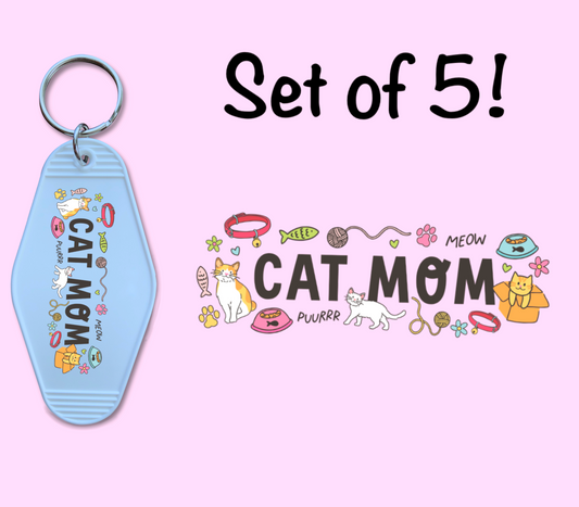 Cat Mom UV (MOTEL KEYCHAIN)