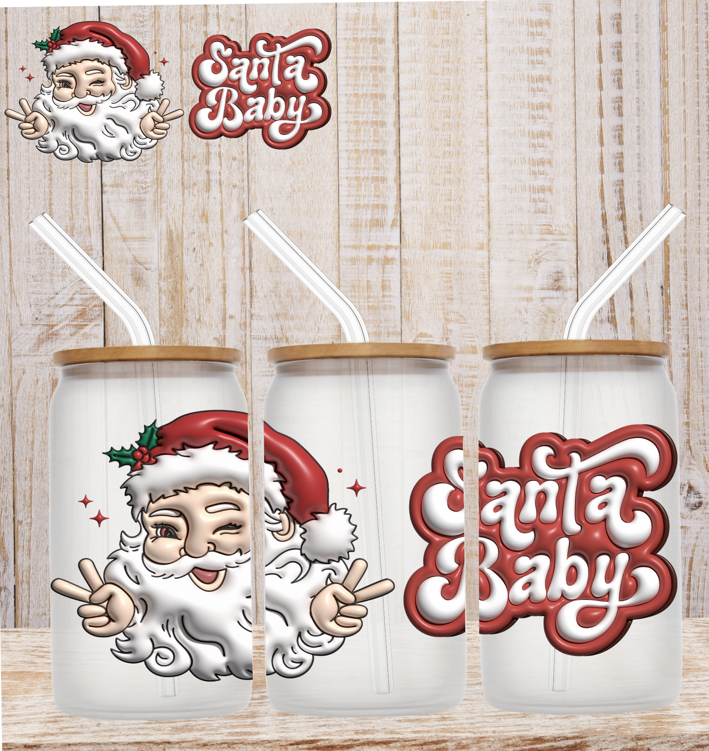Santa Baby 16oz UV DTF