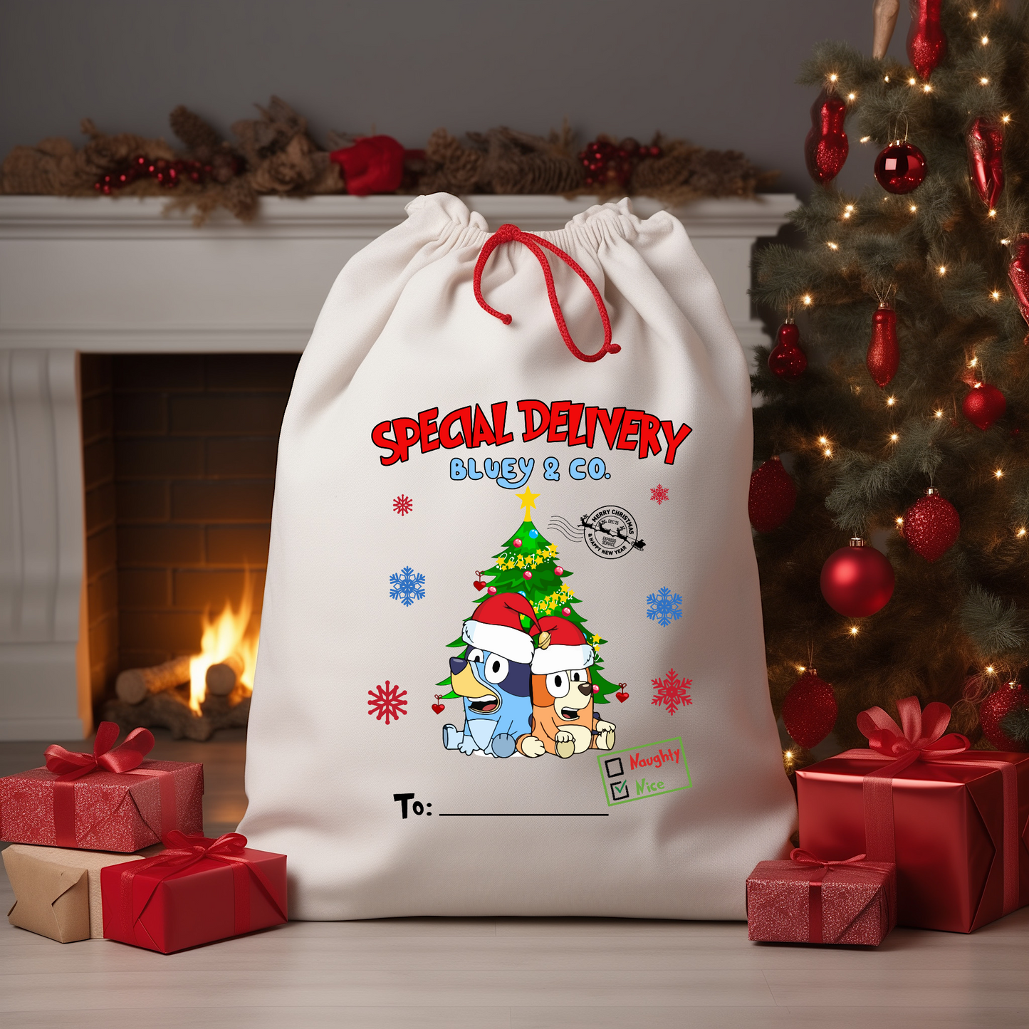 Special Delivery From Blue Santa Sack DTF