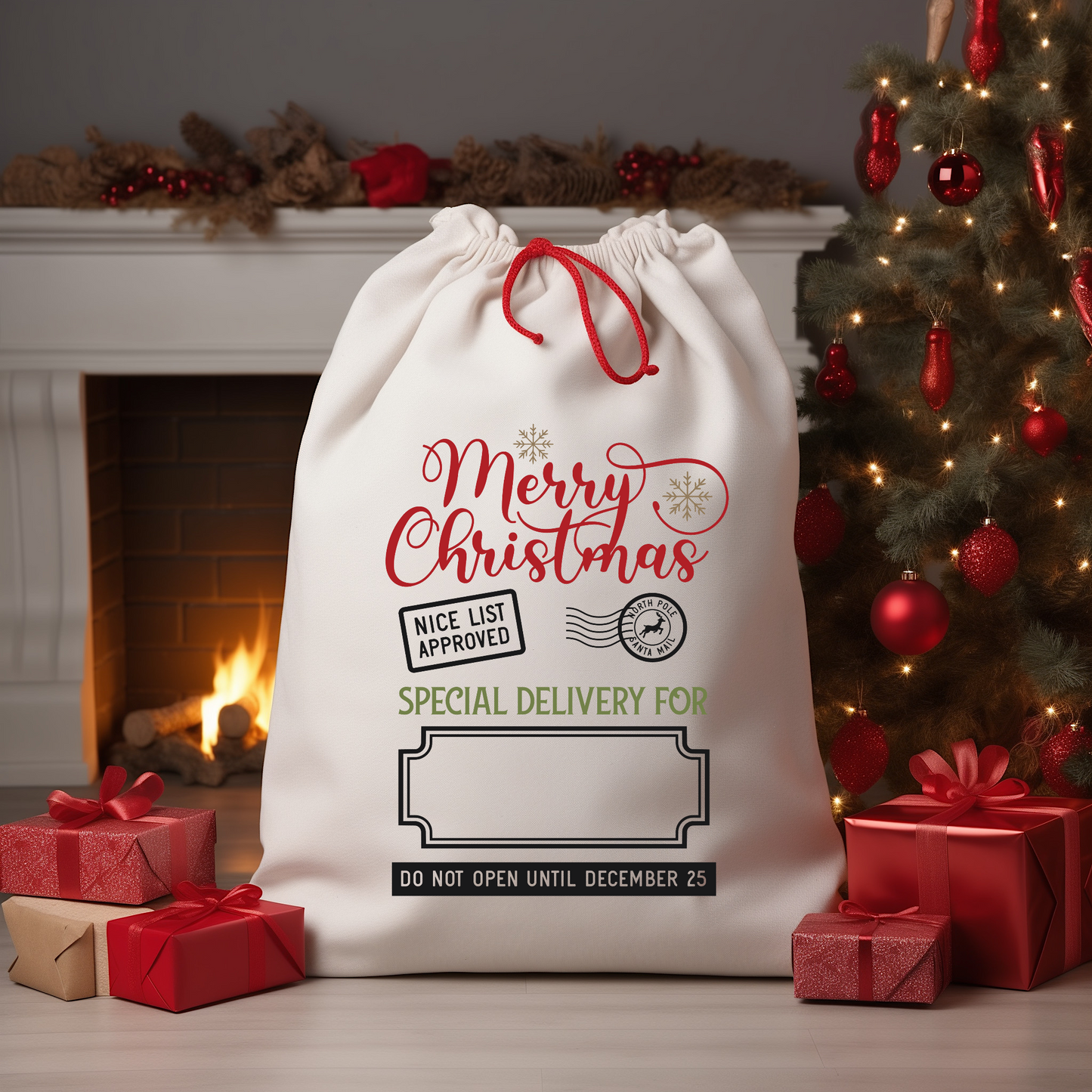 Special Delivery For (Enter Name) Santa Sack DTF
