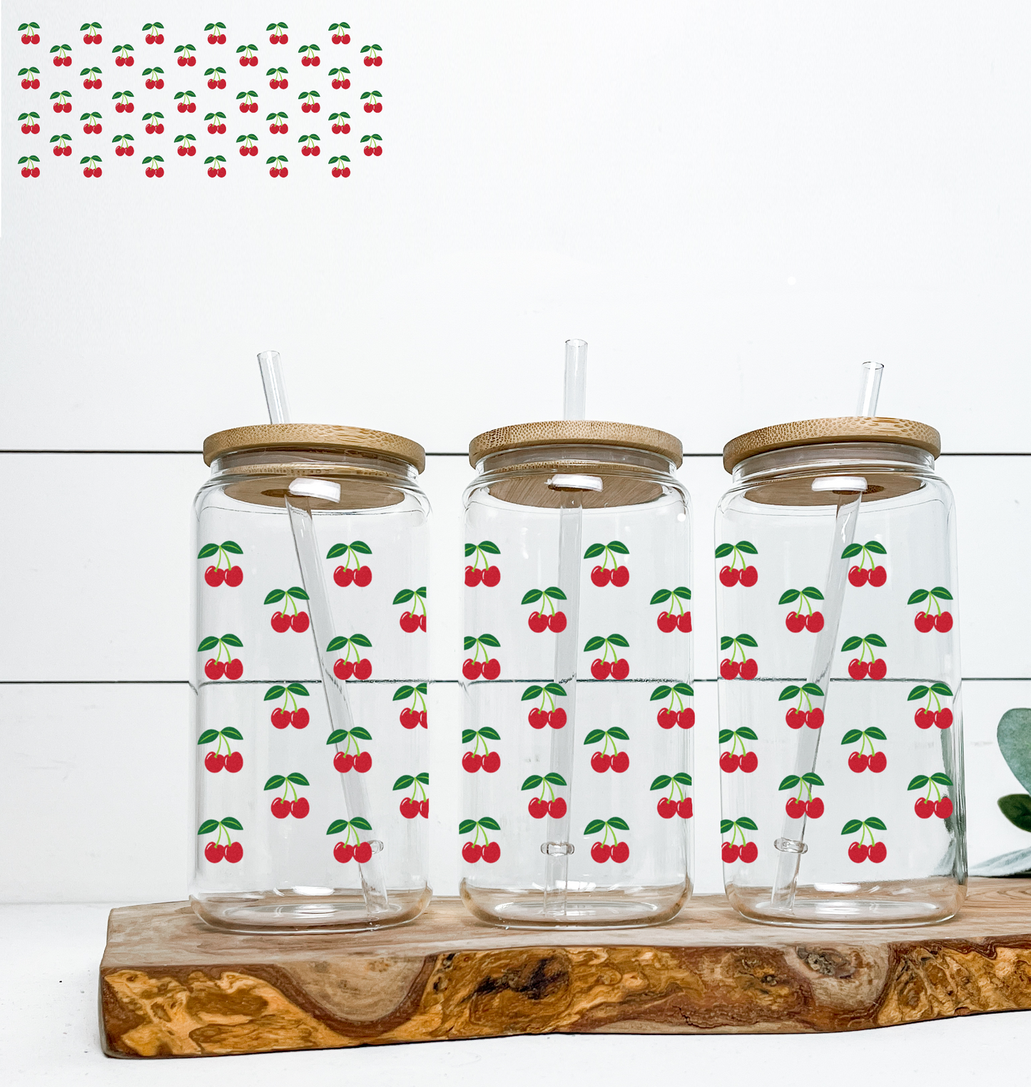 Cherries UV DTF Cup Wrap