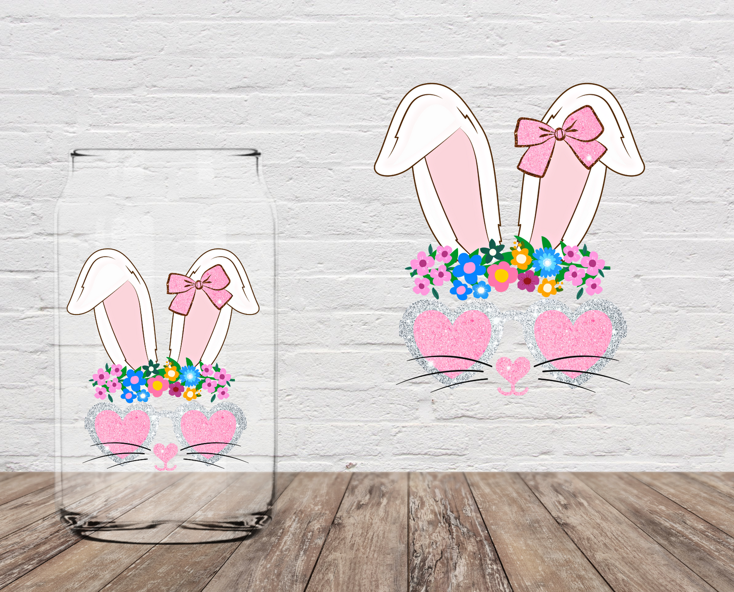 Glitter Bunny Ears 4" UV DTF