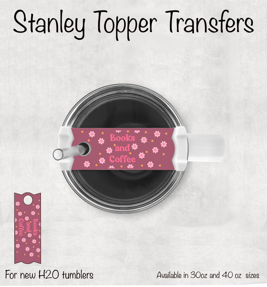 Books & Coffee Tumbler Topper UV Dtf