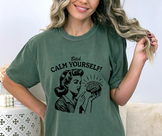 Calm Yourself Screen Print Transfer