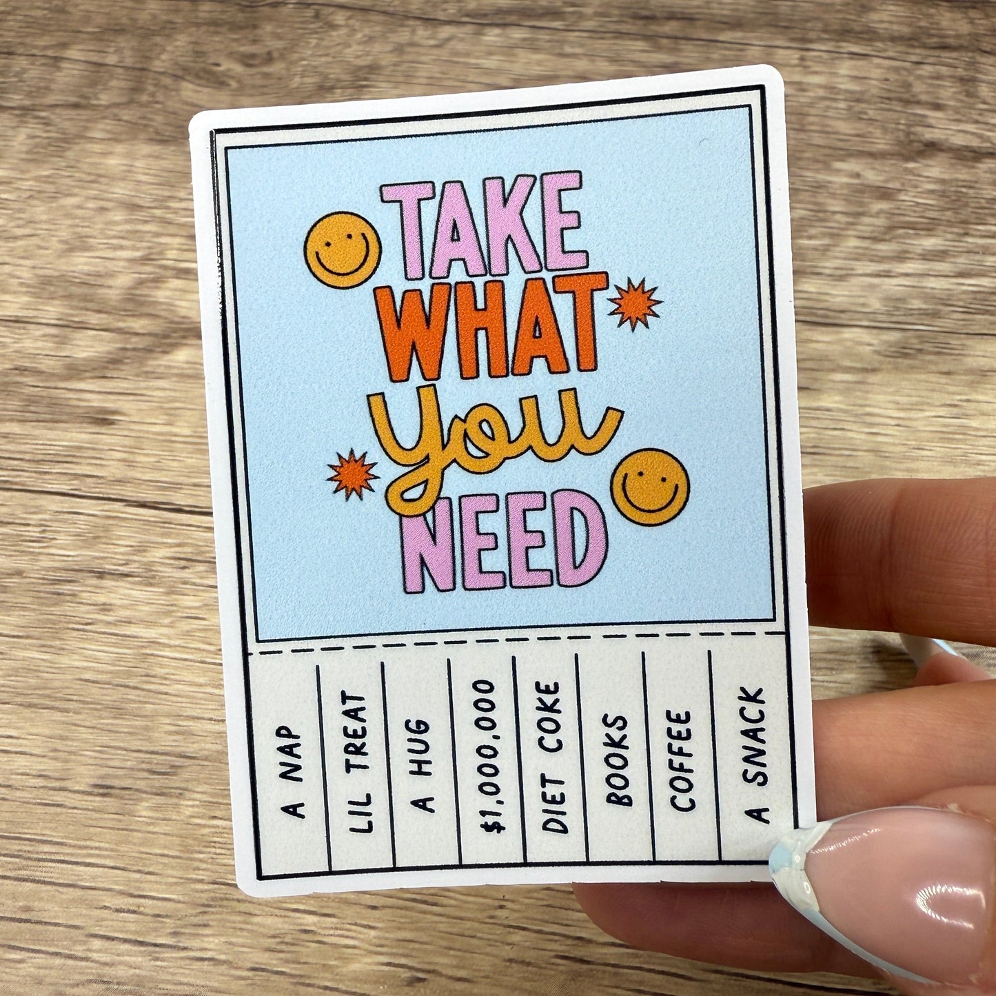 Take What You Need White Vinyl Sticker 3"