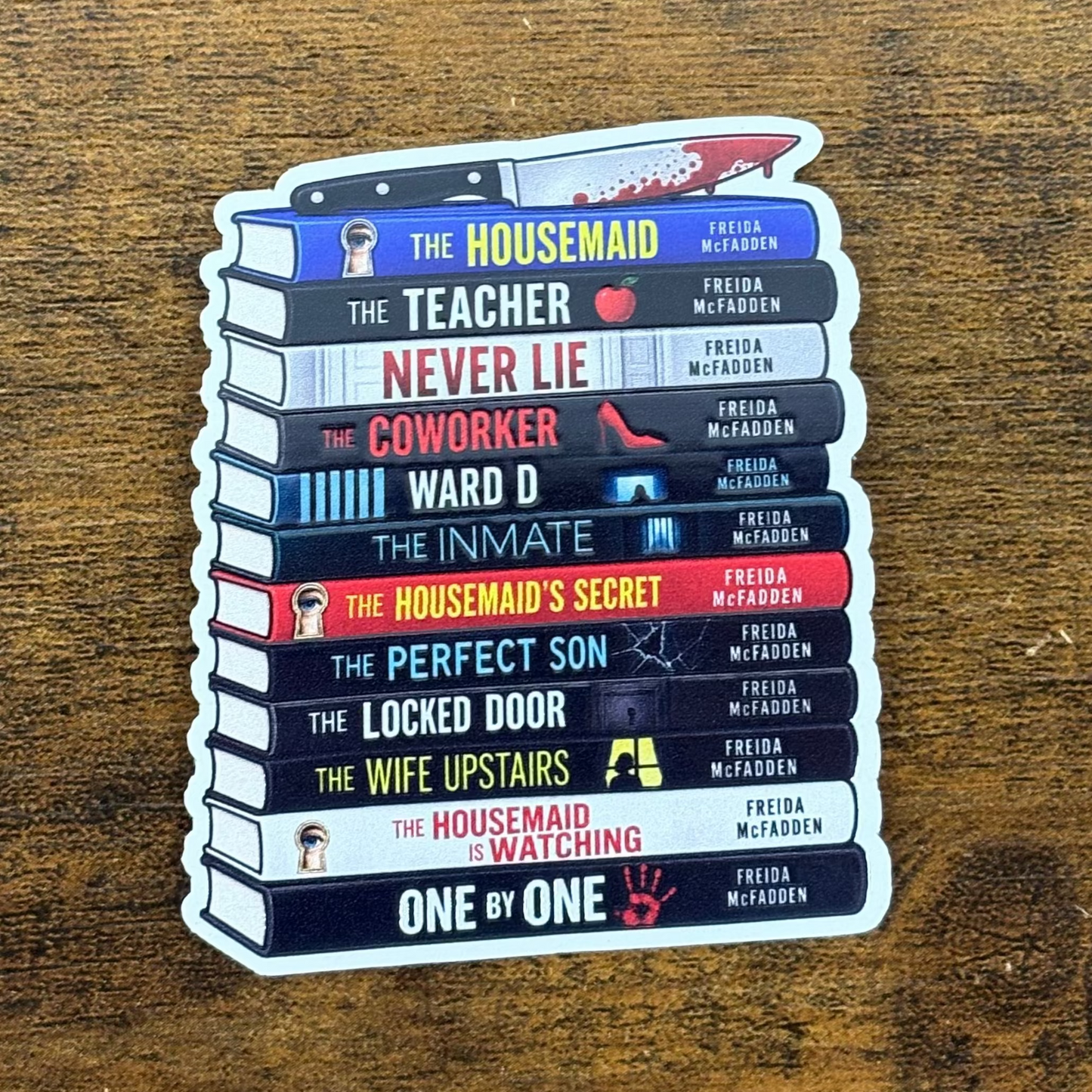 Freida Books White Vinyl Stickers