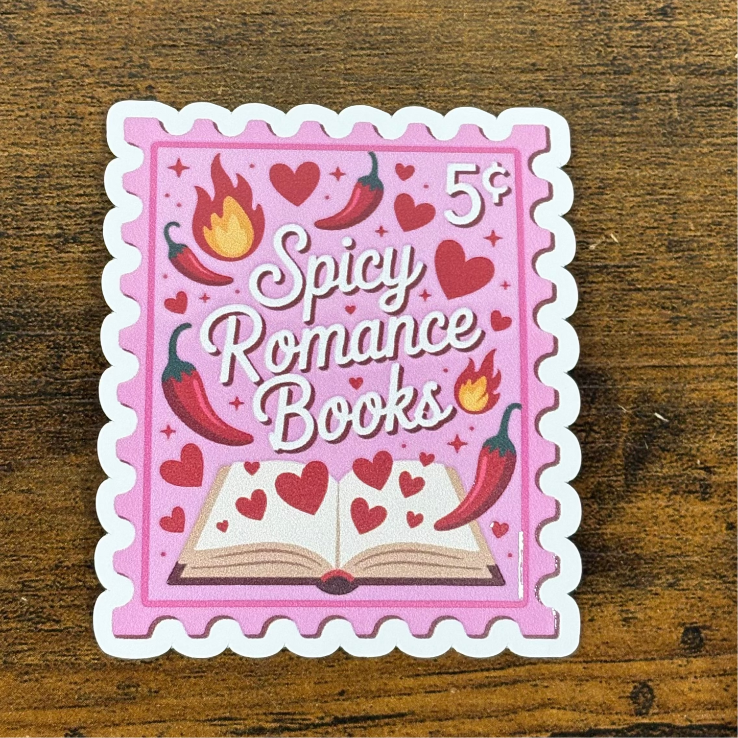 Spicy Romance Books Stamps White Vinyl Stickers