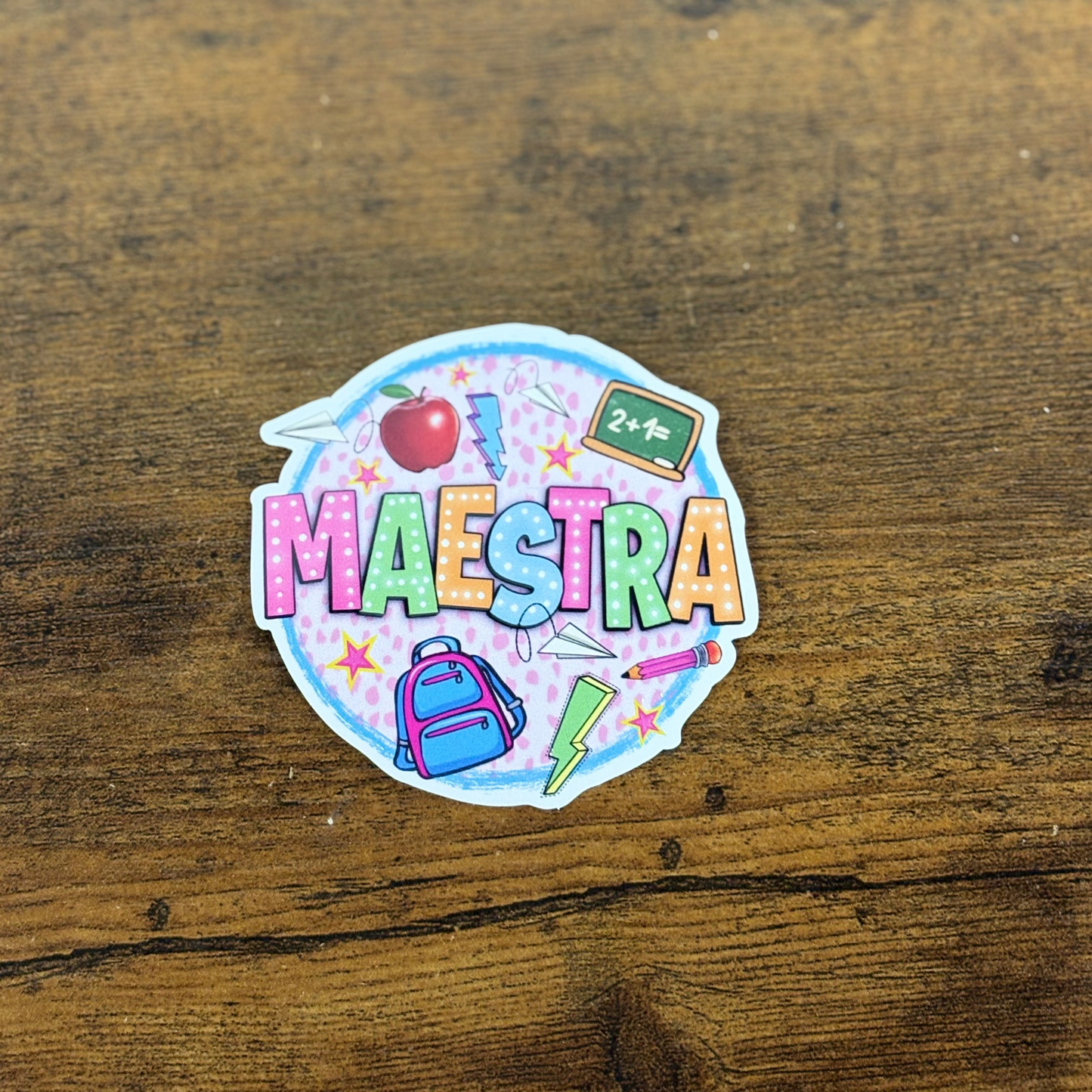 Maestra White Vinyl Stickers