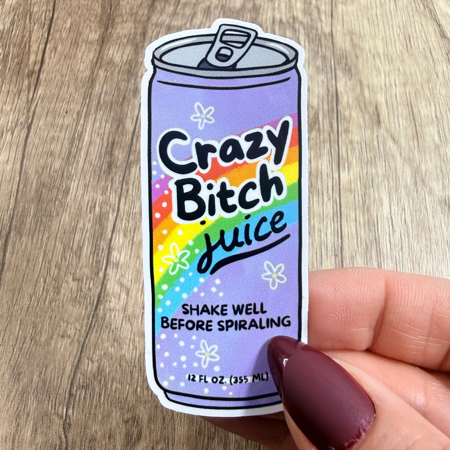 Crazy Juice White Vinyl Sticker 3"