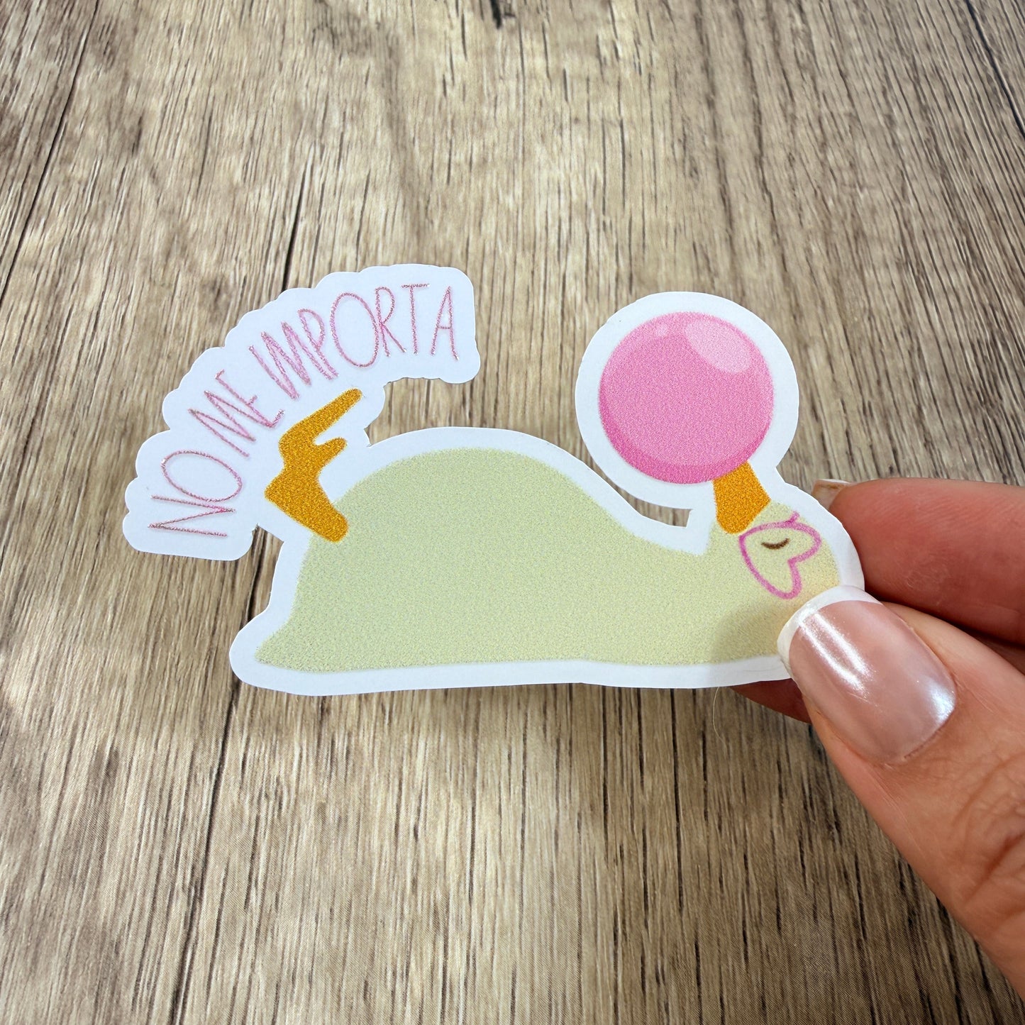 No Me Importa White Vinyl Sticker 3"