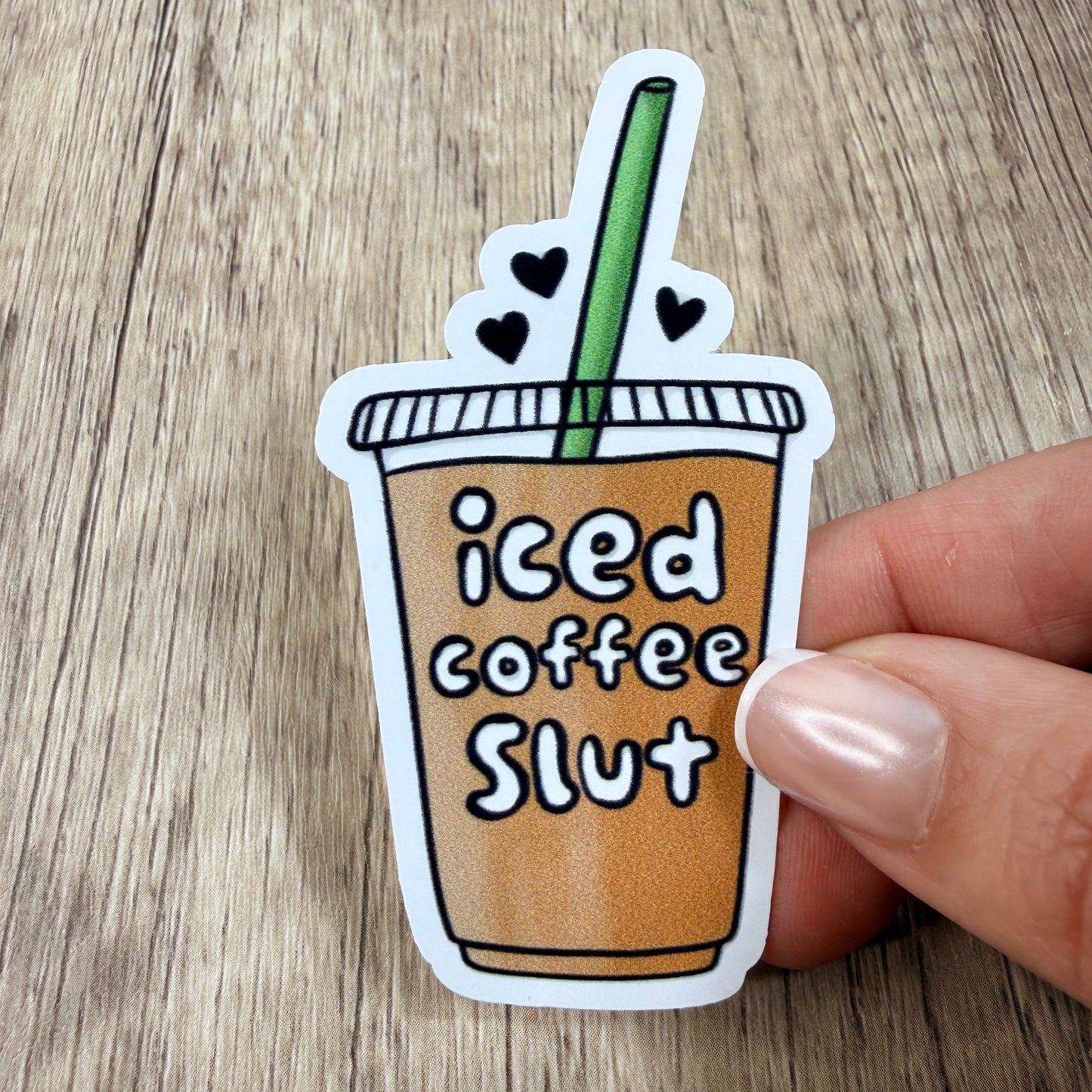 Iced Coffee Slut White Vinyl Sticker 3"