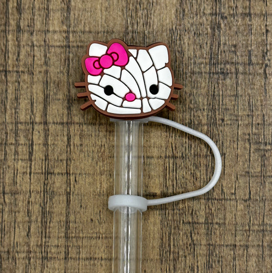 Concha Kitty Silicone Straw Topper