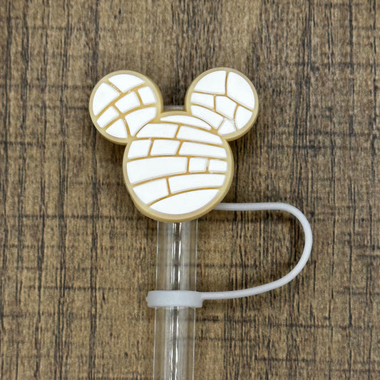 White Concha Ears Silicone Straw Topper