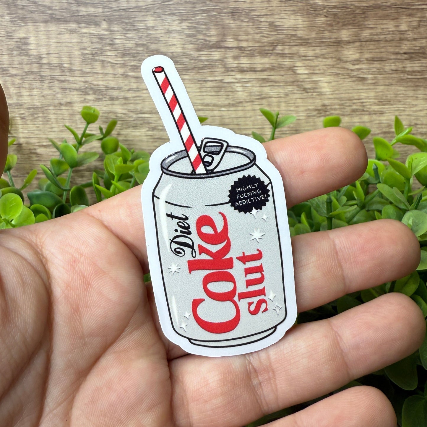 Diet Soda White Vinyl Sticker