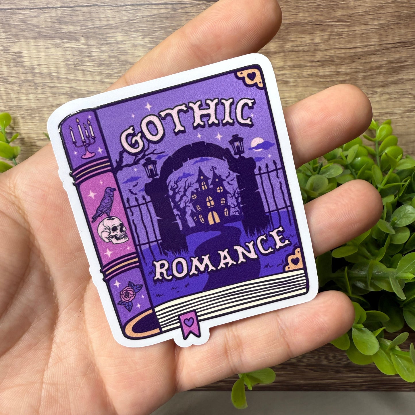 Gothic Romance White Vinyl Sticker