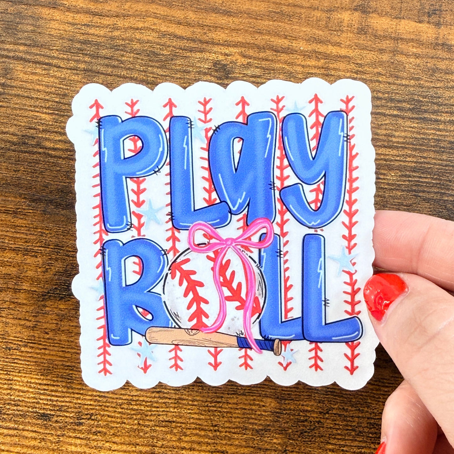Play Ball Clear Vinyl Sticker 3”