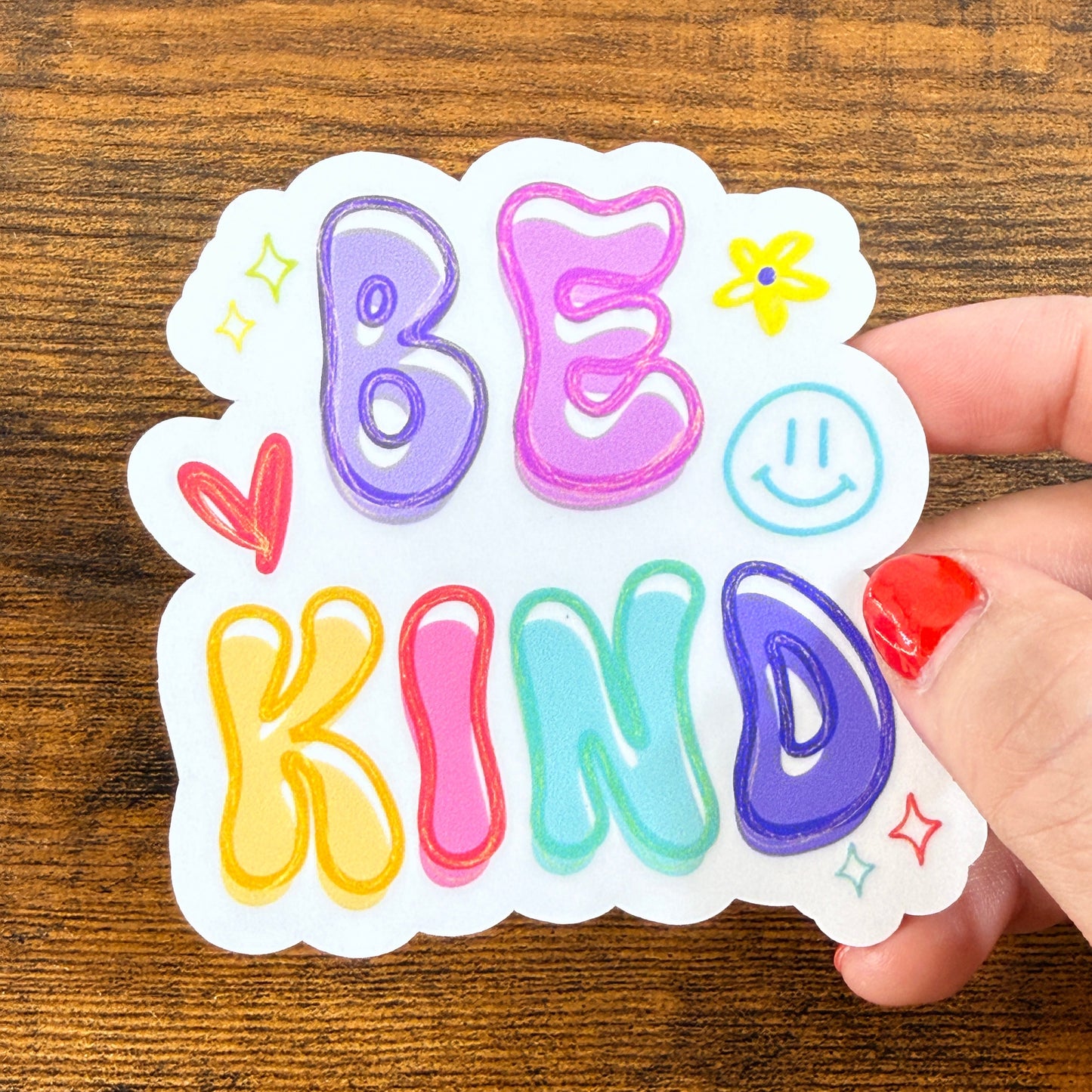 Be Kind Clear Vinyl Sticker 3”