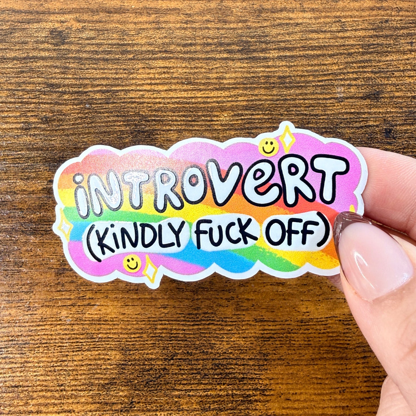 Introvert White Vinyl Sticker