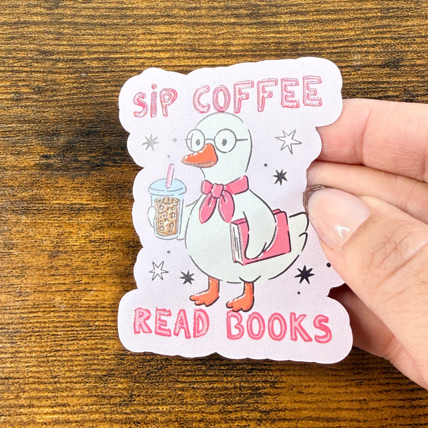 Sip Coffee Read Books Vinyl Sticker