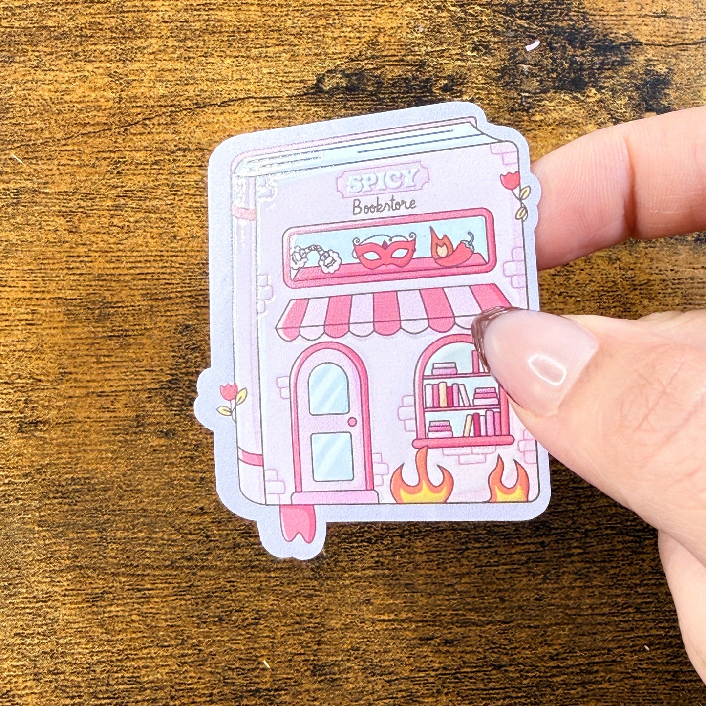 Spicy Bookstore Book Vinyl Sticker 2.5"