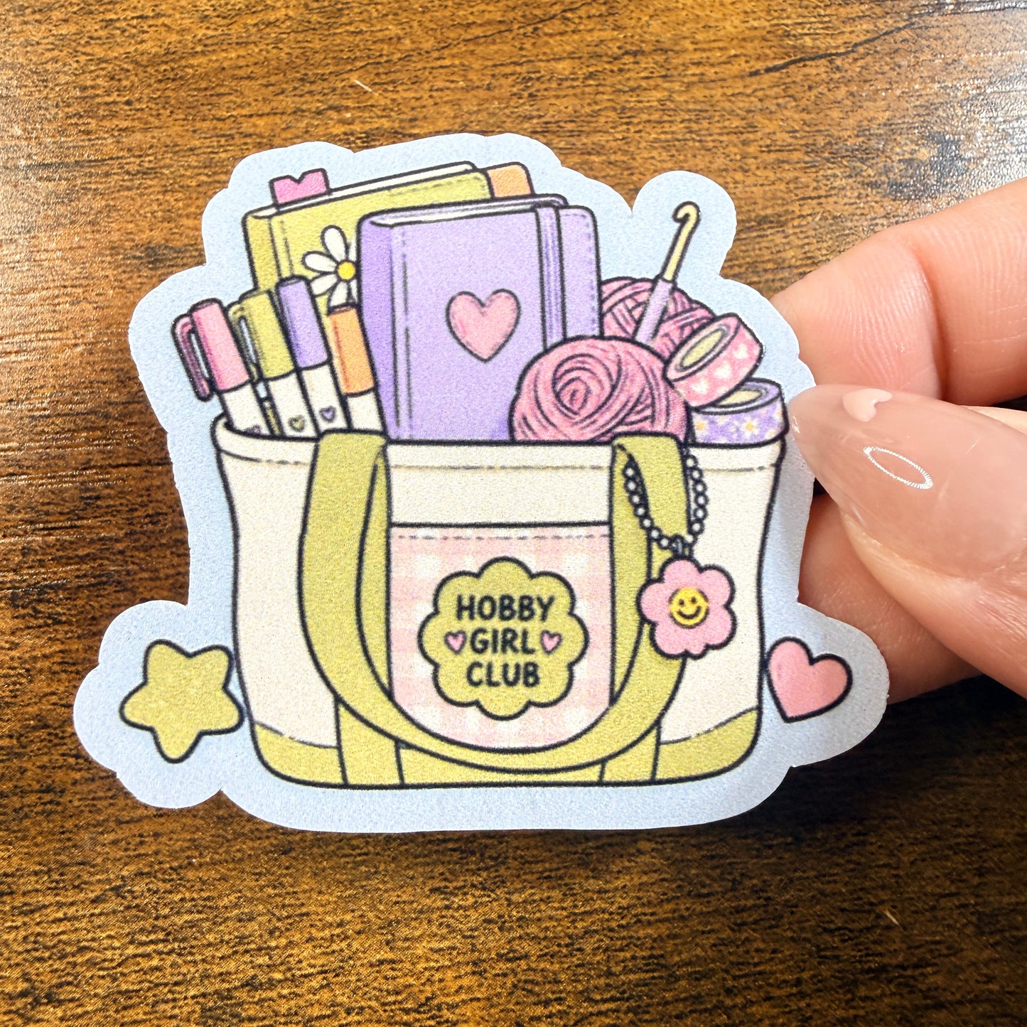 Hobby Girl Club White Vinyl Sticker 2.5"