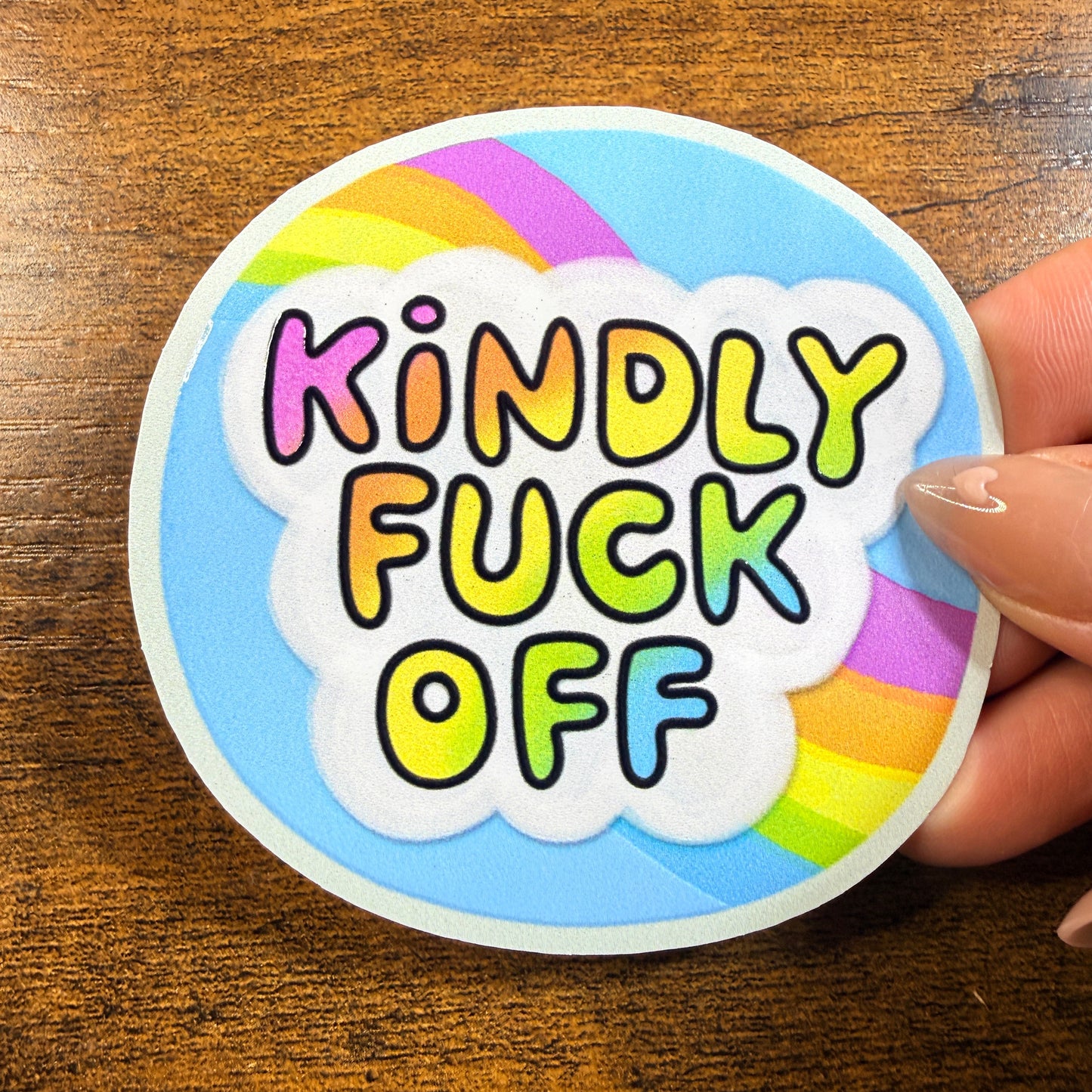 Kindly Fuck Off 'White Vinyl Sticker