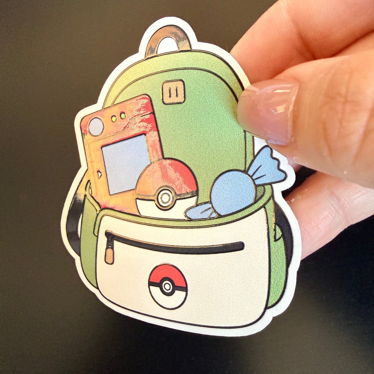 Poke Backpack White Vinyl Sticker