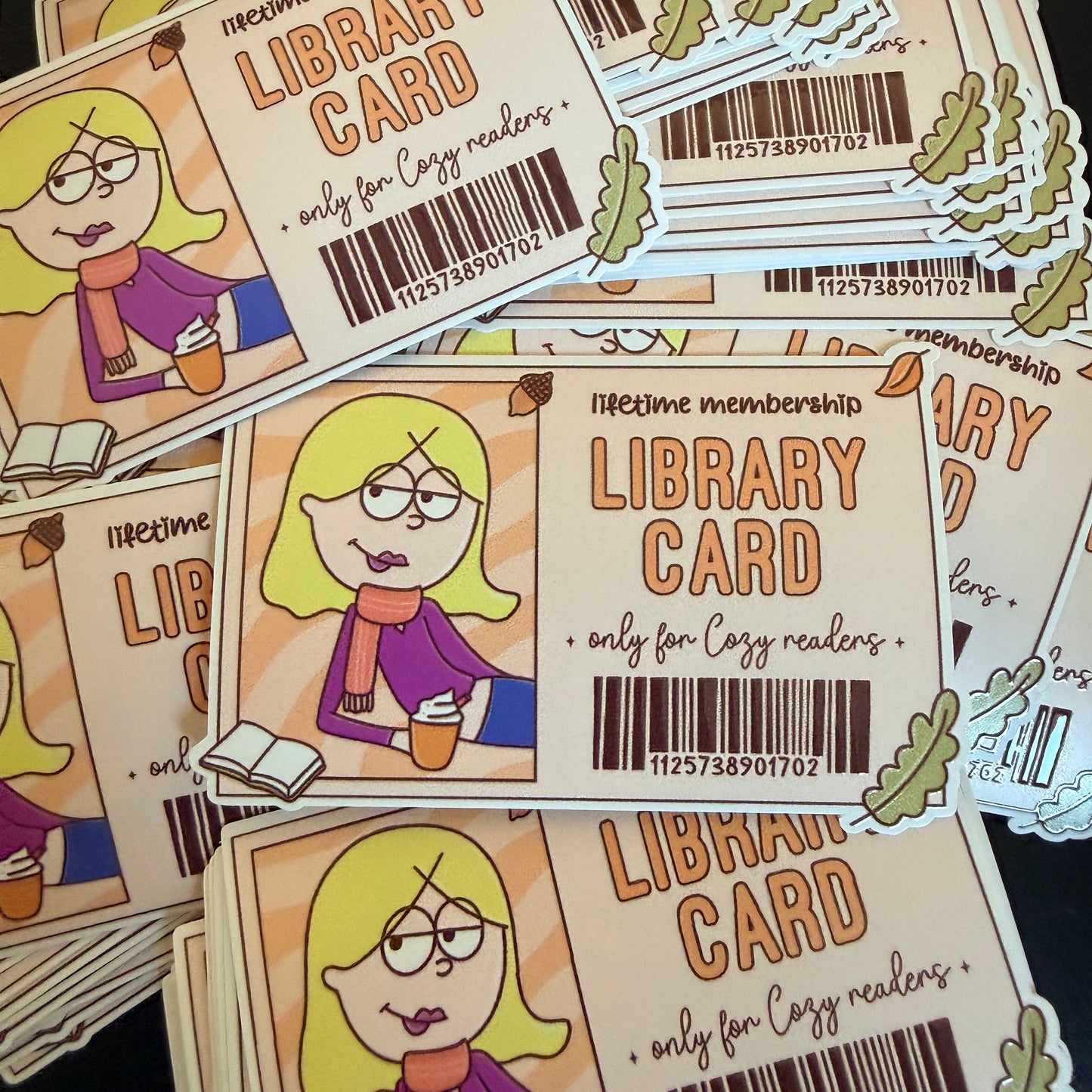 Liz Library Card White Vinyl Sticker